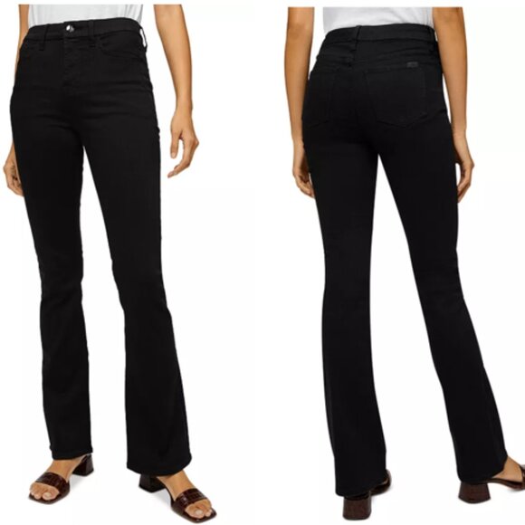 7FAM High Rise Slim Bootcut Jeans in Classic Black Noir - 8 - Picture 1 of 8